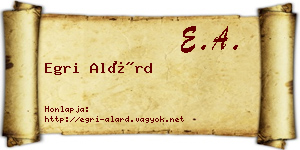 Egri Alárd névjegykártya